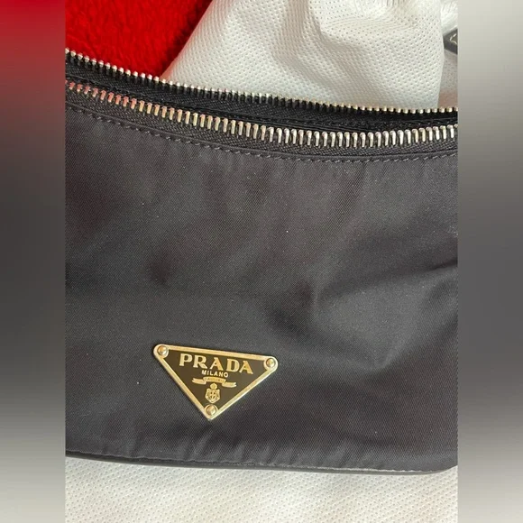 Vintage Prada Black Shoulder Bag Modern Minimalist Design - Picture 6 of 12